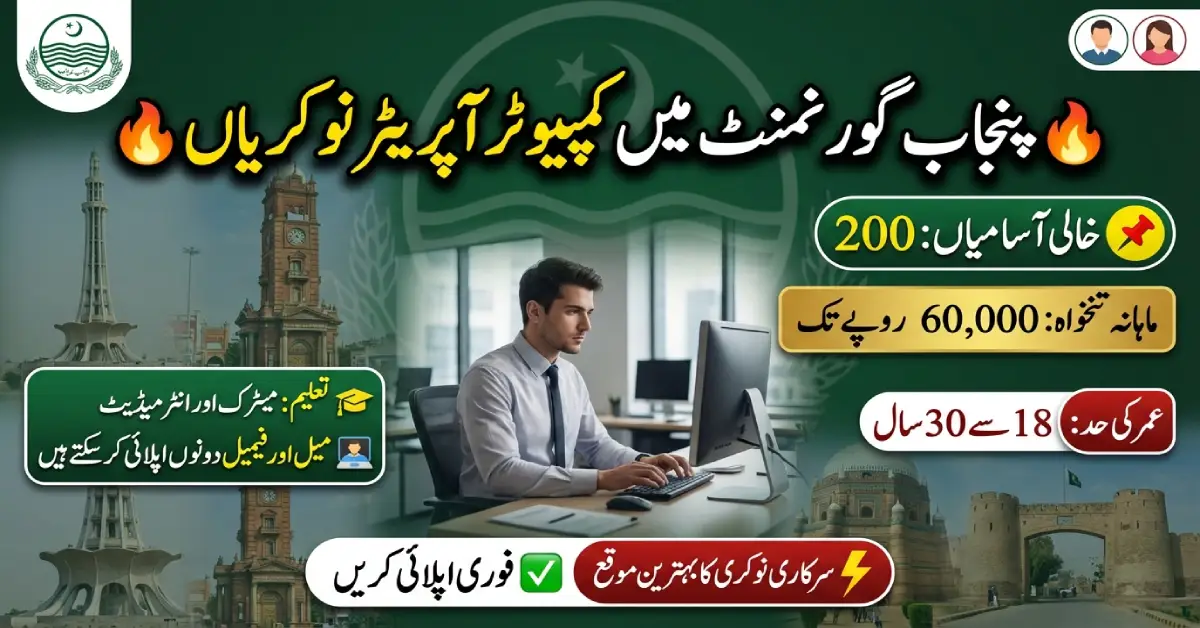 Computer Operator Jobs 2026 in Punjab